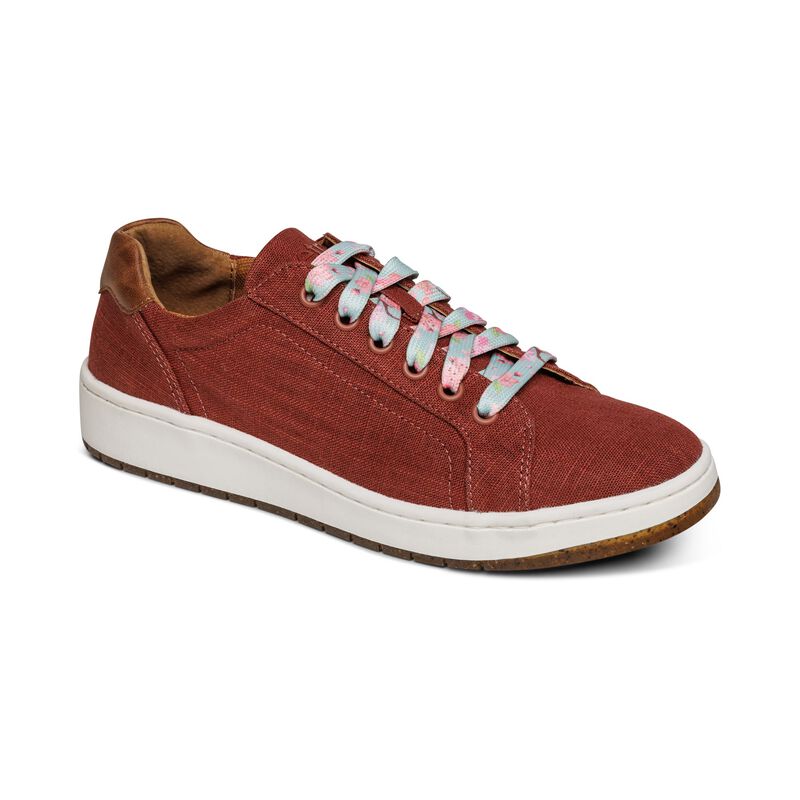 Aetrex Renee Arch Support Sneakers Damen Dunkelrot | ZFZ7281KD