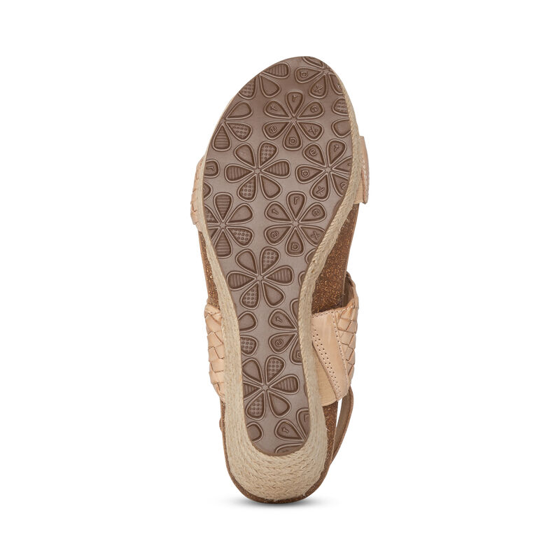 Aetrex Summer Woven Quarter Riemen Keilabsatz Sandalen Damen Beige | VOI9286PX