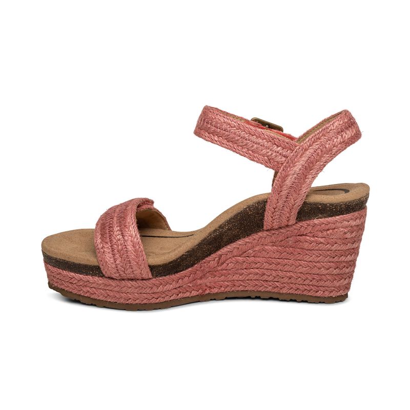 Aetrex Sydney Quarter Riemen Espadrilles Keilabsatz Sandalen Damen Rot | CJJ4986MA