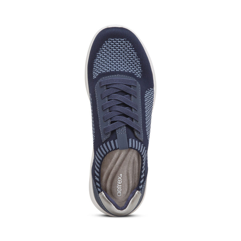 Aetrex Teagan Arch Support Sneakers Damen Navy | FQU6951UC