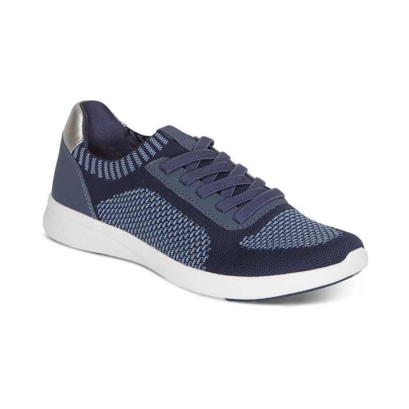 Aetrex Teagan Arch Support Sneakers Damen Navy | FQU6951UC