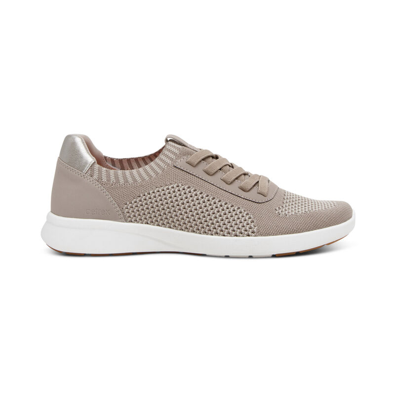 Aetrex Teagan Arch Support Sneakers Damen Beige | FSV8811BQ