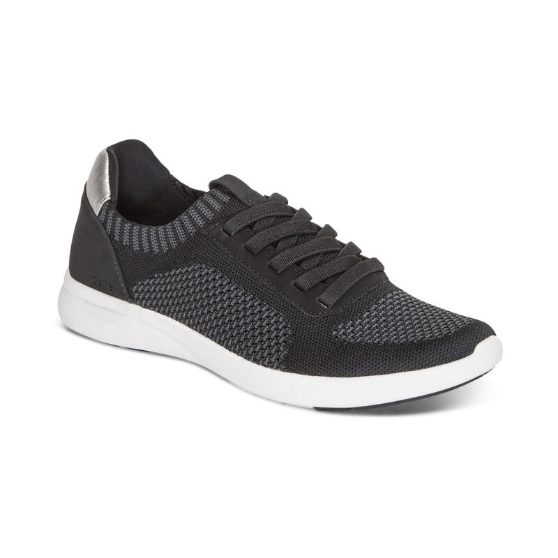 Aetrex Teagan Arch Support Sneakers Damen Schwarz | GRY8968VE