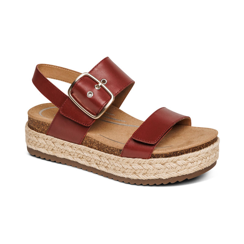 Aetrex Vania Arch Support Plateau Sandalen Damen Rot | ONY1582JR