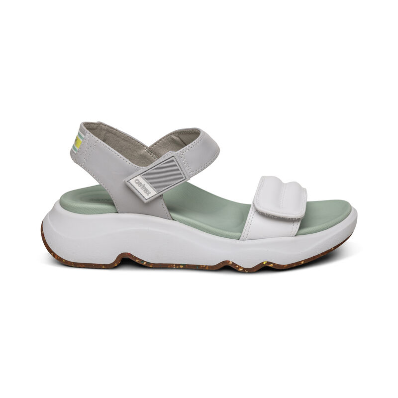 Aetrex Whit Wasser-Friendly Sport Plateau Sandalen Damen Weiß | LST3715YF