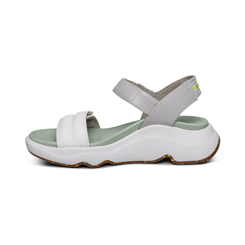 Aetrex Whit Wasser-Friendly Sport Plateau Sandalen Damen Weiß | LST3715YF