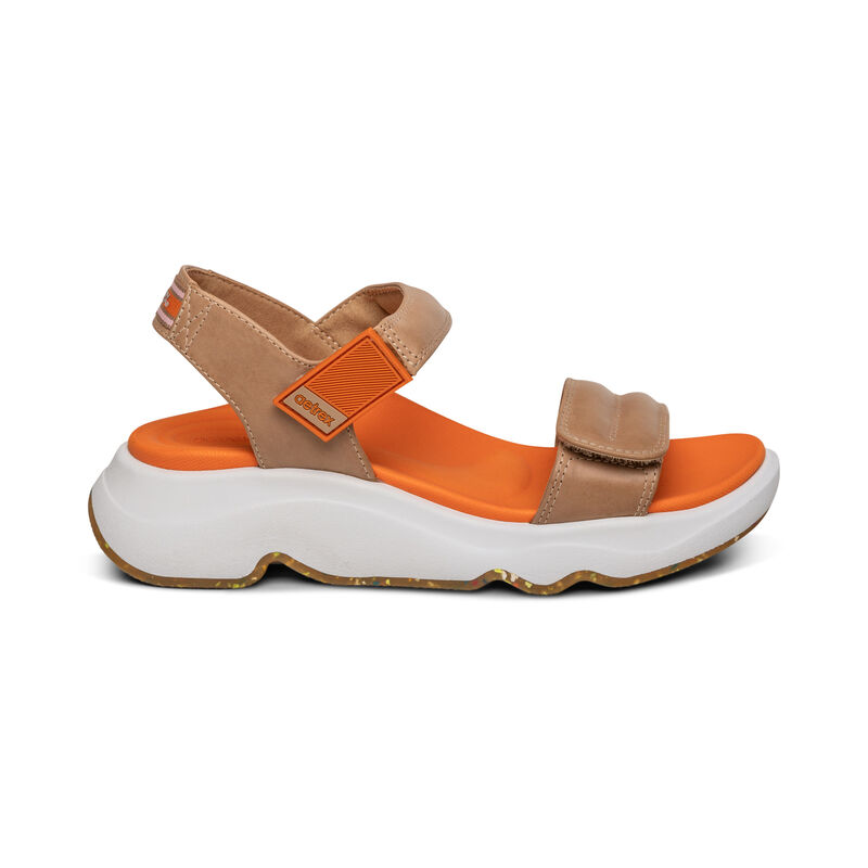 Aetrex Whit Wasser-Friendly Sport Plateau Sandalen Damen Braun | SDO10037IJ