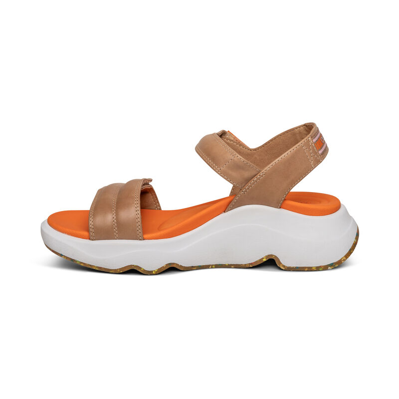 Aetrex Whit Wasser-Friendly Sport Plateau Sandalen Damen Braun | SDO10037IJ